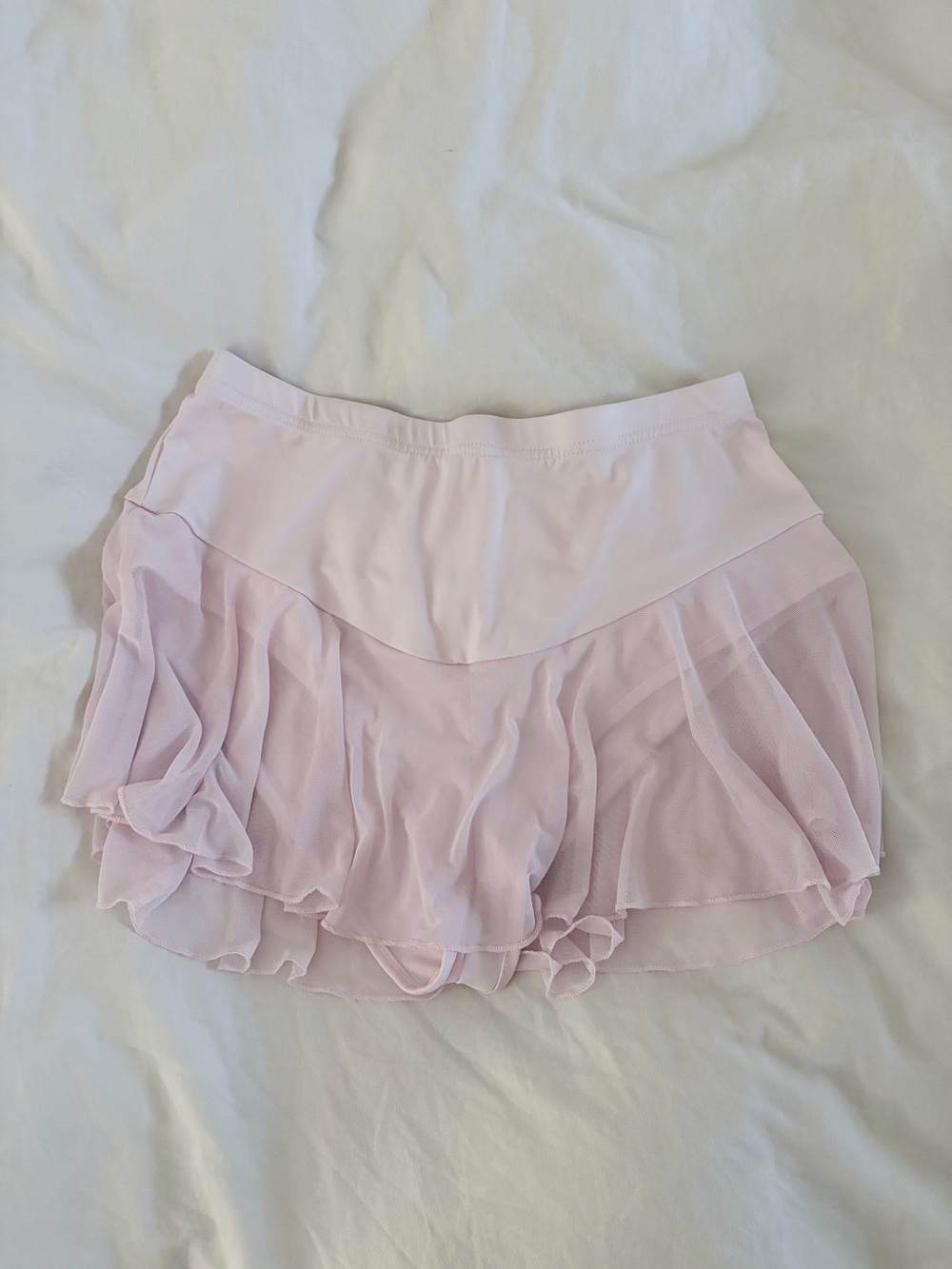 pastel pink ballet mesh skirt